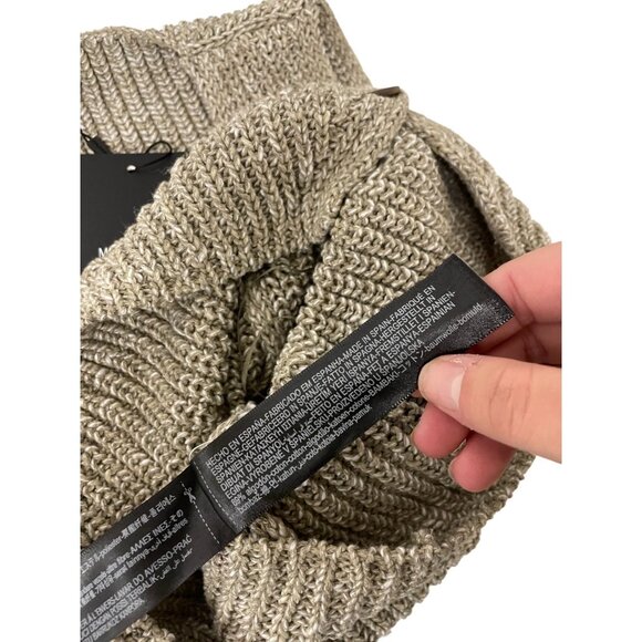 Massimo Dutti Womens Sweater Vest Small S Taupe Chunky Knit V-Neck 5776/669 NWT - Picture 9 of 15